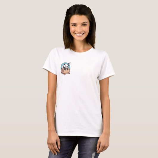 Cute Sleeping Panda Cartoon Vector T-shirt (Voorkant volledig)
