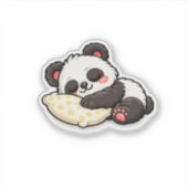 Cute Sleeping Panda with Pillow Sticker (Voorkant)