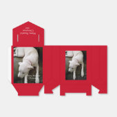 Cute Sleeping Peaceful White Puppy Dog Kerstmis Bedankdoosjes (Uitgevouwen)