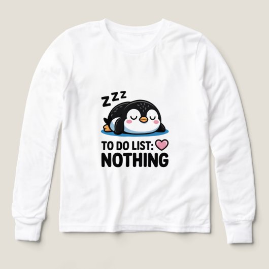 cute sleeping penguin, to do list nothing (Voorkant)