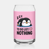 cute sleeping penguin, to do list nothing blikvorm glas (Voorkant)