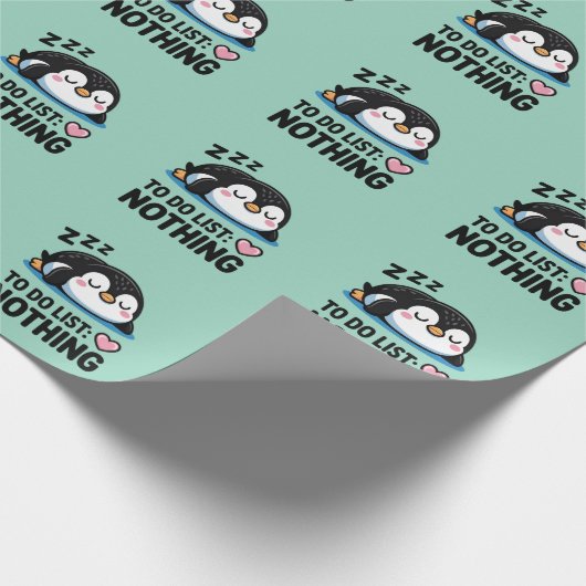 cute sleeping penguin, to do list nothing cadeaupapier (Hoek)