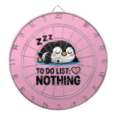 cute sleeping penguin, to do list nothing dartbord (Voorkant)