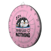 cute sleeping penguin, to do list nothing dartbord (Voorkant Rechts)