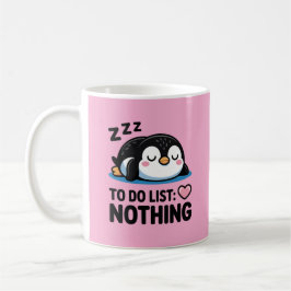 cute sleeping penguin, to do list nothing koffiemok