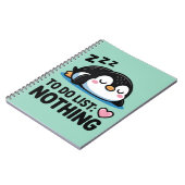 cute sleeping penguin, to do list nothing notitieboek (Linkerzijde)