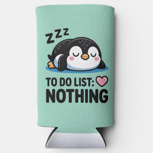 cute sleeping penguin, to do list nothing seltzer blikjeskoeler (Voorkant)