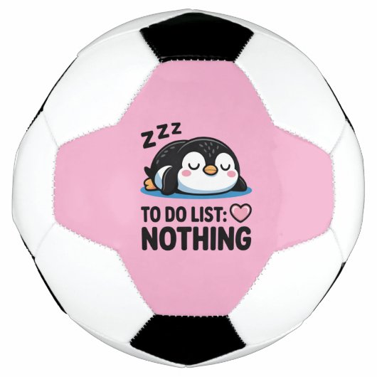 cute sleeping penguin, to do list nothing voetbal (Voorkant)