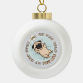 Cute Sleeping Pug Snowflake Ornament |  (Voorkant)