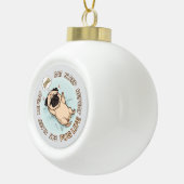 Cute Sleeping Pug Snowflake Ornament |  (Rechts)