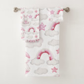 Cute Sleeping Rabbit Bunny on Cloud Bedtime Bad Handdoek (Insitu)