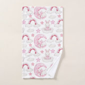 Cute Sleeping Rabbit Bunny on Cloud Bedtime Bad Handdoek (Handdoek)