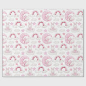 Cute Sleeping Rabbit Bunny on Cloud Bedtime Cadeaupapier (Vlak)