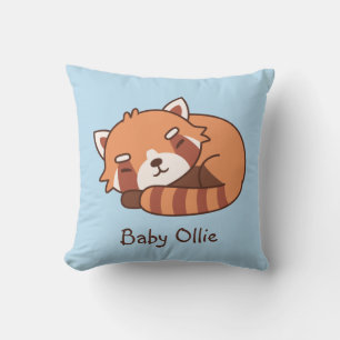 Cute Sleeping Red Panda Nursery Decor Throw P Kussen