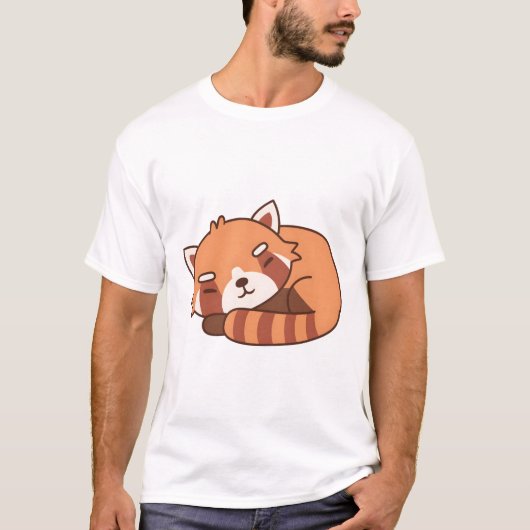 Cute Sleeping Red Panda T-shirt (Voorkant)