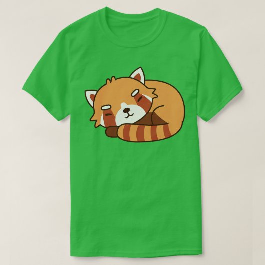 Cute Sleeping Red Panda T-shirt (Design voorkant)