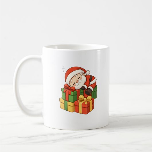 Cute Sleeping Santa Christmas Mug Koffiemok (Links)