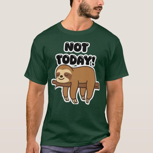Cute Sleeping Sloth on Branch – Lazy Day Cartoon D T-shirt (Voorkant)