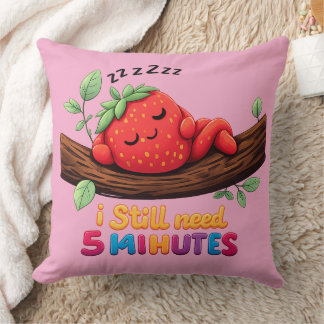 Cute Sleeping Strawberry – 20" Throw Pillow Kussen