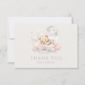Cute Sleeping Teddy Bear Baby shower Bedankkaart (Voorkant)