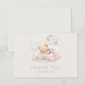 Cute Sleeping Teddy Bear Baby shower Bedankkaart (Voorkant / Achterkant)