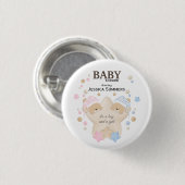 Cute Sleeping Teddy Bear Twins Baby shower Button (Voorkant /achterkant)