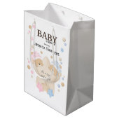 Cute Sleeping Teddy Bear Twins Baby shower Medium Cadeauzakje (Achterkant Gekanteld)