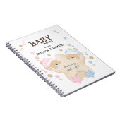 Cute Sleeping Teddy Bear Twins Baby shower Noteboe Notitieboek (Rechterzijde)