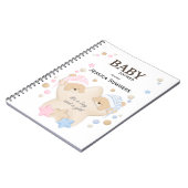 Cute Sleeping Teddy Bear Twins Baby shower Noteboe Notitieboek (Linkerzijde)