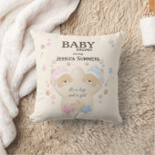 Cute Sleeping Teddy Bear Twins Baby shower Throw P Kussen (Deken)