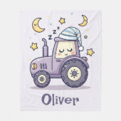 Cute Sleeping Tractor Fleece Deken (Voorkant)