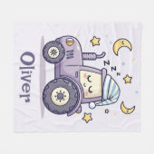 Cute Sleeping Tractor Fleece Deken (Voorkant (Horizontaal))