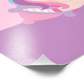 Cute Sleeping Unicorn Baby Girl Nursery Wall Decor Foto Afdruk (Hoek)