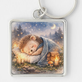 Cute Sleeping Woodland Hedgehog Sleutelhanger