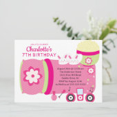Cute Sleepover Birthday Party Invitation Kaart (Staand voorkant)