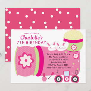 Cute Sleepover Birthday Party Invitation Kaart