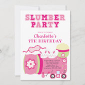Cute Sleepover Birthday Party Invitation Kaart (Voorkant)