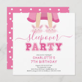 Cute Sleepover Pajama Birthday Uitnodiging (Voorkant / Achterkant)