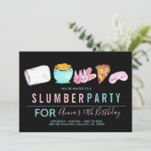 Cute sleepover slimparty kaart (Staand voorkant)