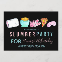 Cute sleepover slimparty kaart