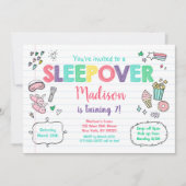 Cute Sleepover Slumber Party Birthday Kaart (Voorkant)