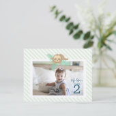 Cute Sleepy Baby 2e verjaardag Kaart (Staand voorkant)