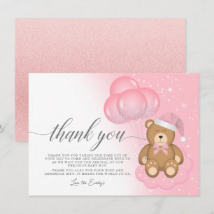 Cute Sleepy Beer Girl Baby shower Hartelijk dank Kaart