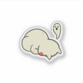 Cute Sleepy Blob Ghost Sticker (Voorkant)