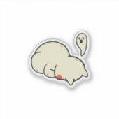 Cute Sleepy Blob Ghost Sticker (Voorkant)
