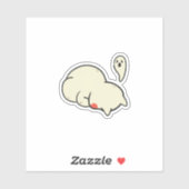 Cute Sleepy Blob Ghost Sticker (Vel)