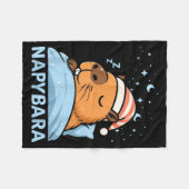 Cute Sleepy Capybara Funny Napybara Pajamas  Fleece Deken (Voorkant (Horizontaal))