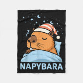 Cute Sleepy Capybara Funny Napybara Pajamas  Fleece Deken (Voorkant)