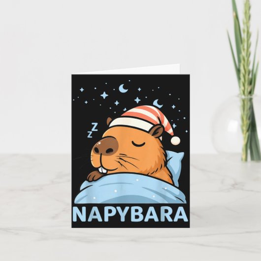 Cute Sleepy Capybara Funny Napybara Pajamas  Kaart (Voorkant)