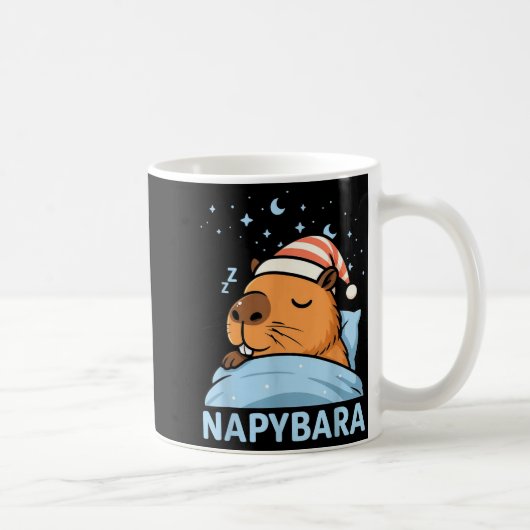Cute Sleepy Capybara Funny Napybara Pajamas Koffiemok (Rechts)